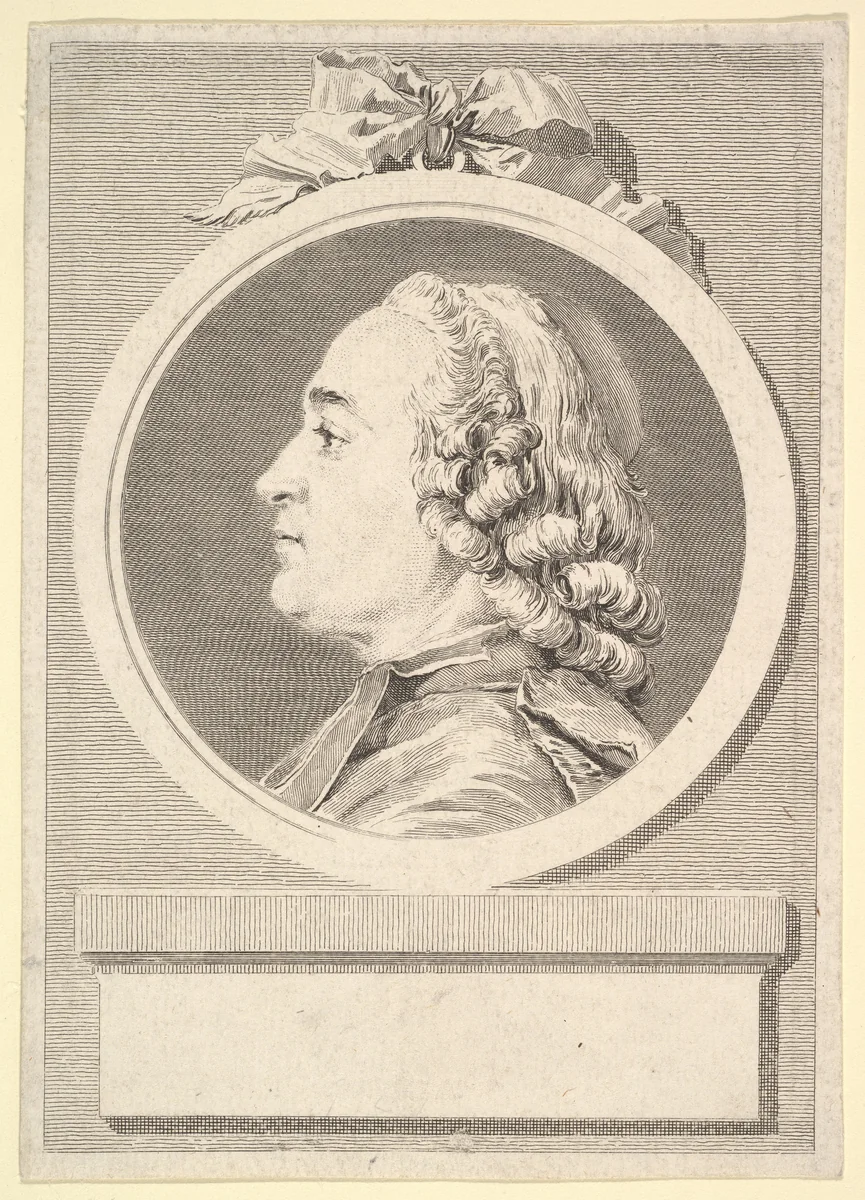 Portrait of Charles Gauzargues by Augustin de Saint-Aubin, print, 1767