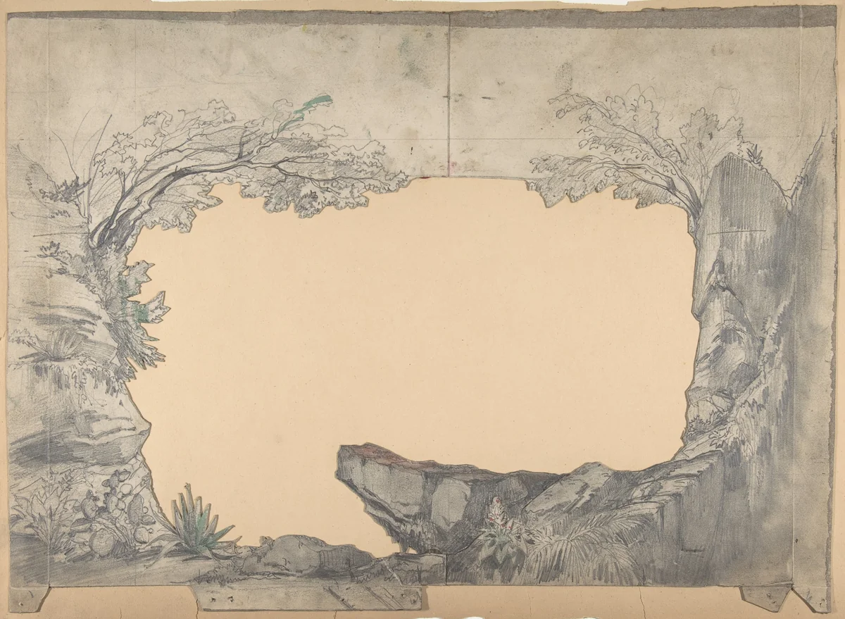 Design for a Stage Set at the Opéra, Paris by Eugène Cicéri, drawing, 1830-1890