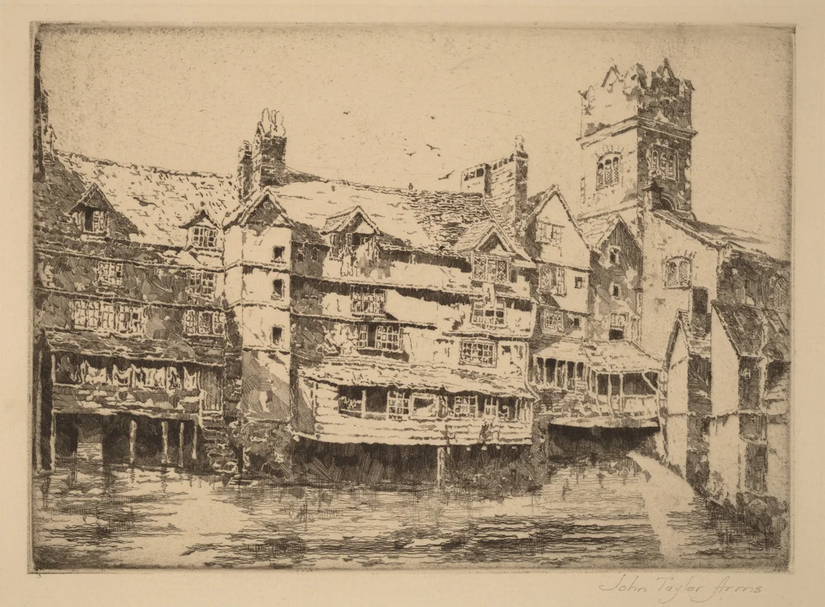 The Old Exe Bridge by John Taylor Arms, print, 1920