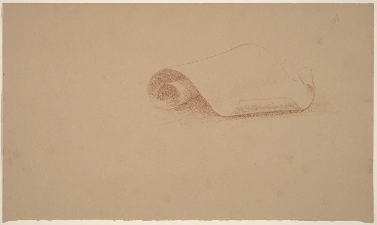 Study of a Scroll by Charles Sprague Pearce, drawing, 1890-1897