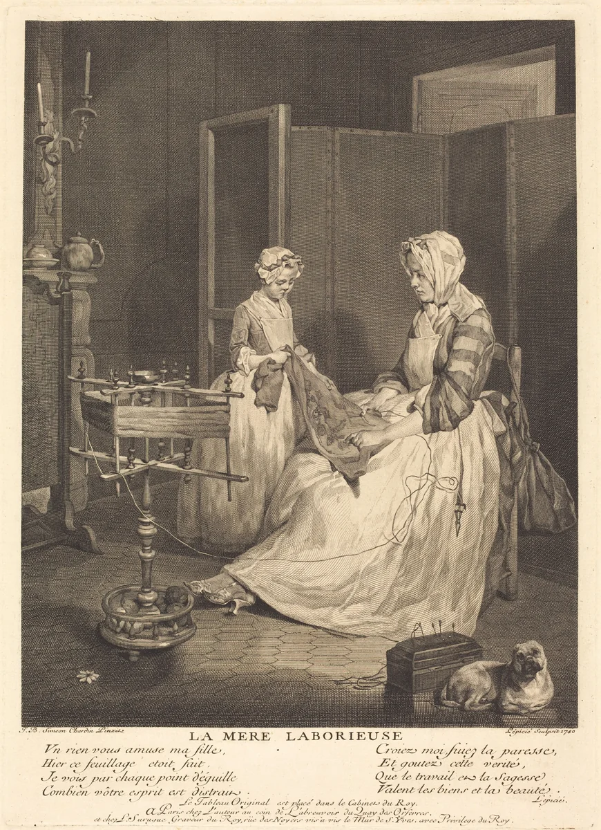 La Mere laborieuse by Bernard Lépicié
Jean Siméon Chardin, print, 1740
