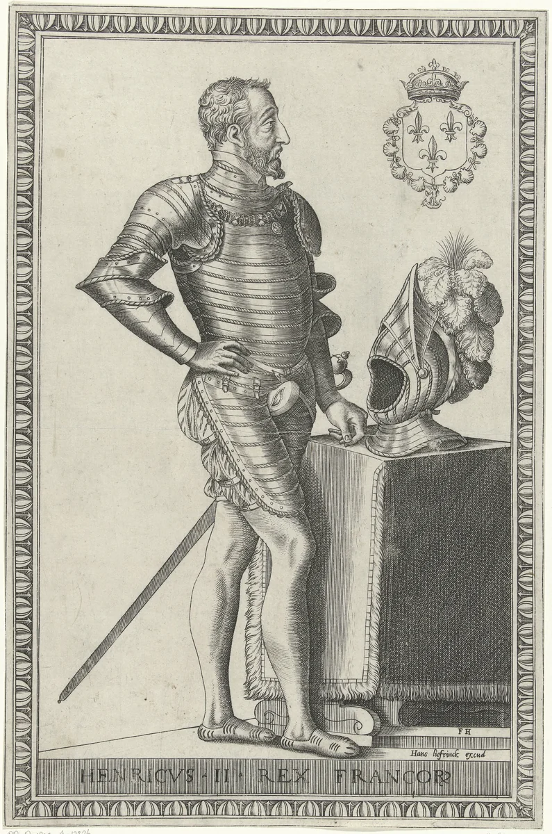 Portret van koning Hendrik II van Frankrijk by Unknown, print, 1546-1562