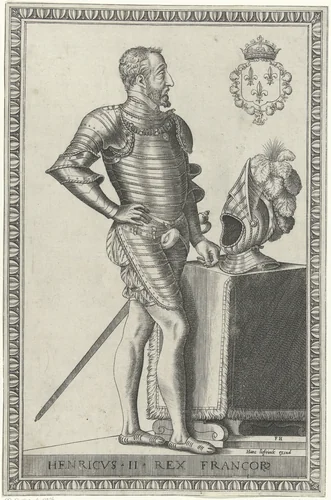 Portret van koning Hendrik II van Frankrijk by Unknown, print, 1546-1562