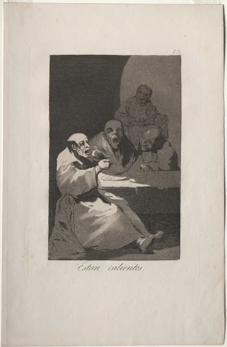 They are Hot, Plate 13 by Francisco de Goya, print, 1799