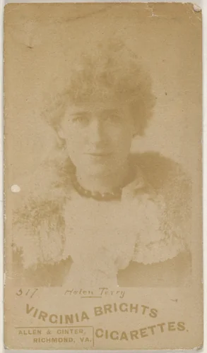 Card 517, Helen Terry, from the Actors and Actresses series (N45, Type 6) for Virginia Brights Cigarettes by Allen & Ginter, photograph, 1885-1891