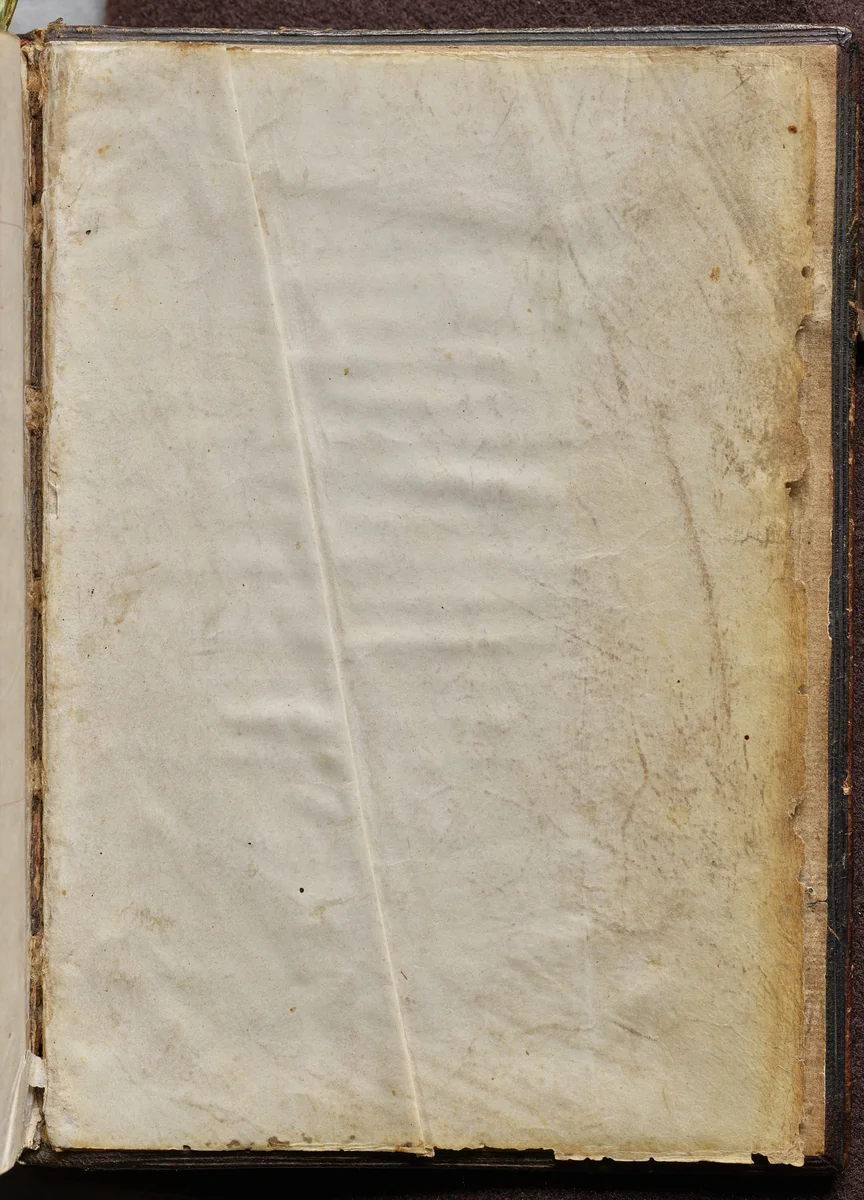 Hours of Charles the Noble, King of Navarre (1361-1425), Blank Fly Leaf by Master of the Brussels Initials and Associates, book, 1400-1410