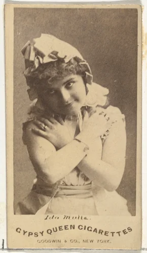 Ida Mulle, from the Actors and Actresses series (N171) for Gypsy Queen Cigarettes by Goodwin & Company, photograph, 1886-1890