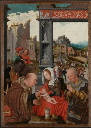 The Adoration of the Magi by Jan Jansz Mostaert, painting, 1520-1525