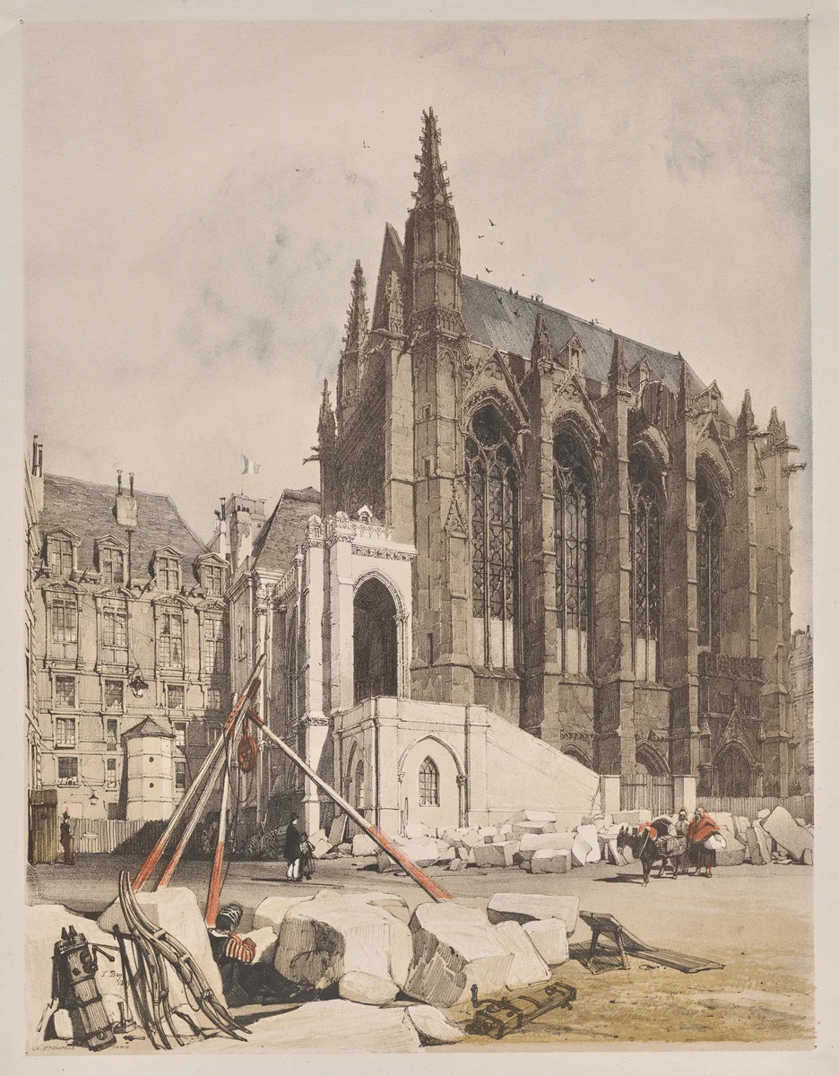 Picturesque Architecture in Paris, Ghent, Antwerp, Rouen: La. Ste Chapelle, Paris by Thomas Shotter Boys, other, 1839