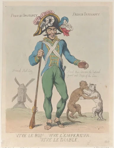 Vive Le Roi! Vive L'Empereur. Vive Le Diable. by Thomas Rowlandson, print, 1815