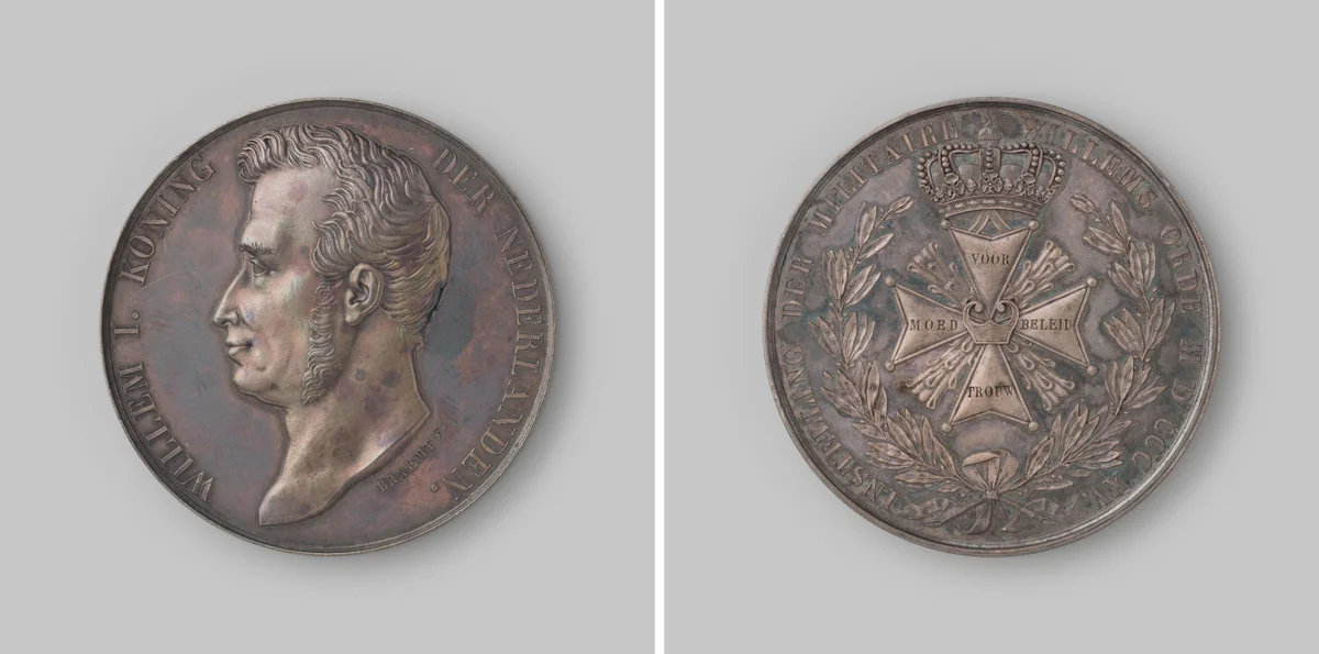 Op de instelling van de Militaire Willemsorde by Joseph Pierre Braemt, metalwork, 1815