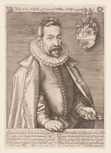 Jan Nicquet, Art Collector in Amsterdam by Hendrick Goltzius, print, 1595