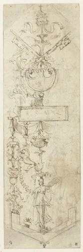 Ontwerp voor een pendentiefvulling by Perino del Vaga, drawing, 1511-1521