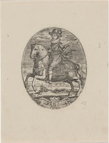 Charles I, King of England, On Horseback by Simon van de Passe, print, 1595-1647