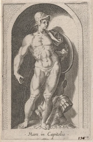 Mars (Mars in Capitolio), from "Speculum Romanae Magnificentiae" by anonymous, print, 1530-1580