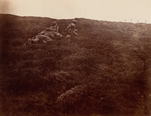 Horace and Edward Stalking Stags by Horatio Ross, photograph, 1856