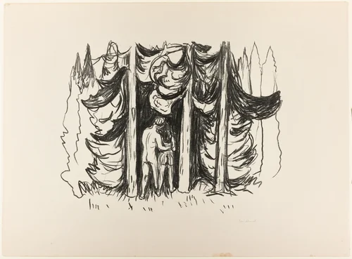 The Forest by Edvard Munch, print, 1908-1909
