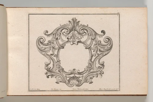 Design for a Cartouche, Plate 6 from 'Neü inventierte sehr dienstiche Schilde oder Cartouches' by Jeremias Wachsmuth, book, 1745-1755