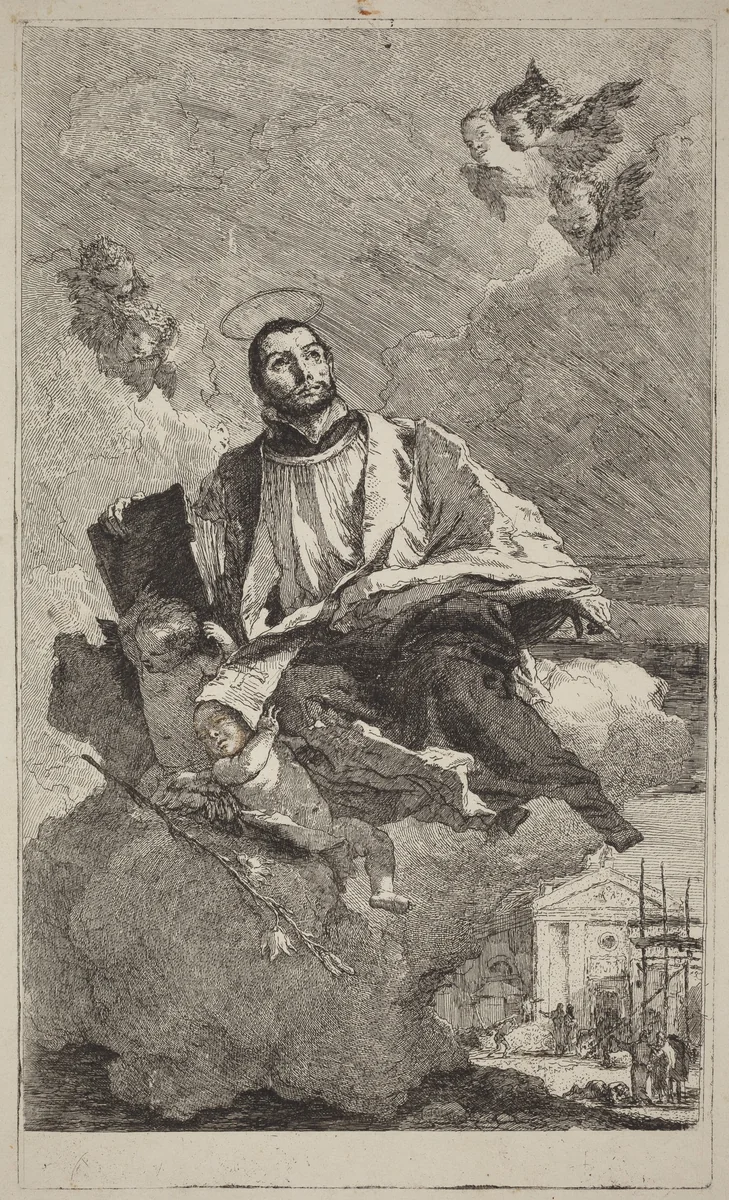 Saint Gaetano of Thiene by Giovanni Domenico Tiepolo, print, 1757