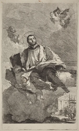 Saint Gaetano of Thiene by Giovanni Domenico Tiepolo, print, 1757