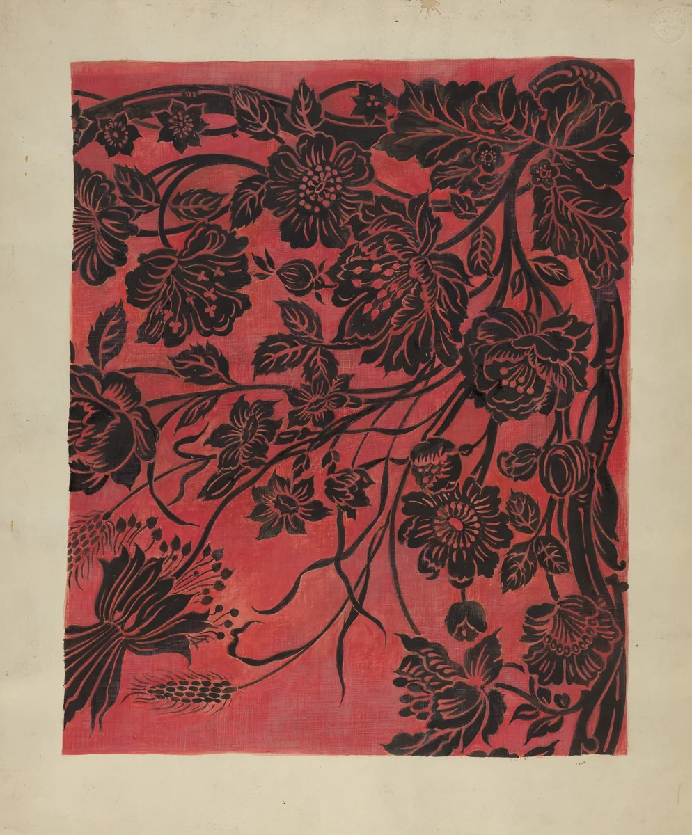 Stenciled Table Cover by Marie Alain, index of american design, 1942