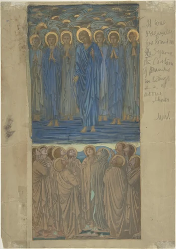 Ascension of Christ (Acts I, 1–9): study for stained-glass window by Sir Edward Burne-Jones, drawing, 1870-1889