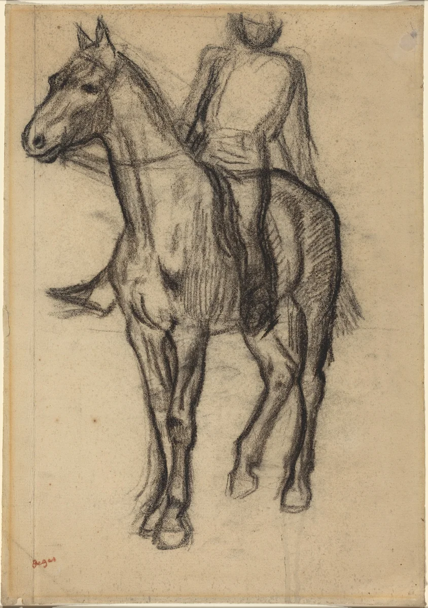 Horse and Rider by Edgar Degas, drawing, 1878