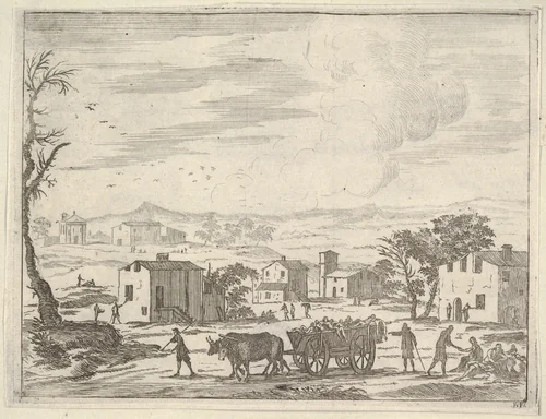 Francesco I d'Este Provides for His People During the Great Plague of 1630, from "L'Idea di un Principe ed Eroe Cristiano in Francesco I d'Este, di Modena e Reggio Duca VIII [...]" by Bartolomeo Fenice, print, 1659