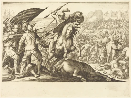 The Defeat of the Turkish Cavalry by Jacques Callot, print, 1614