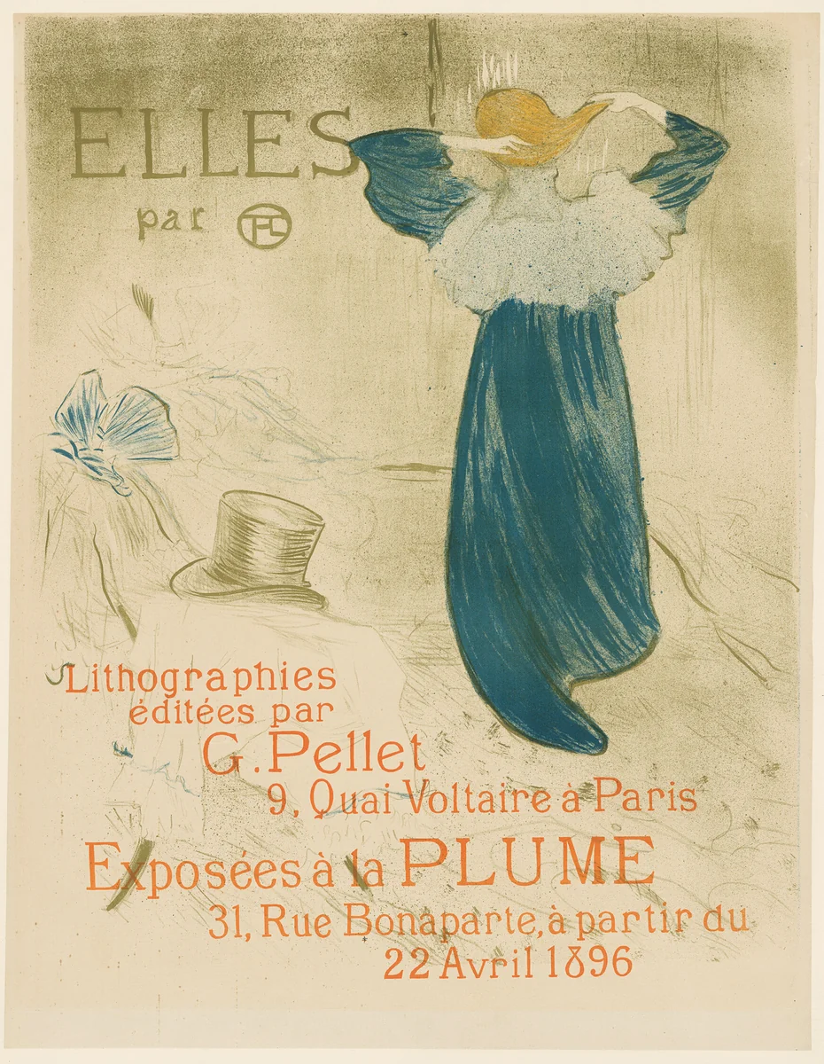 Poster for Elles by Henri de Toulouse-Lautrec, print, 1896