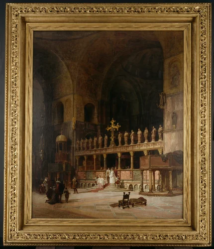 Interior of St. Mark's, Venice by David Dalhoff Neal, painting, 1869