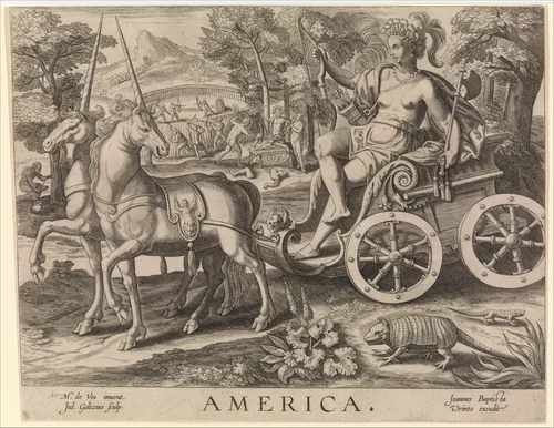 Allegory of America, from "The Four Continents" by Julius Goltzius, print, 1555-1565