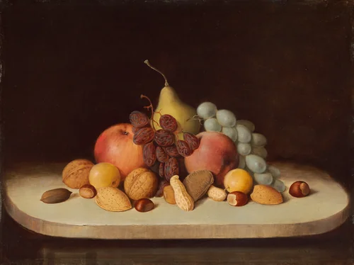 Still Life with Fruit and Nuts by Robert Seldon Duncanson, painting, 1848