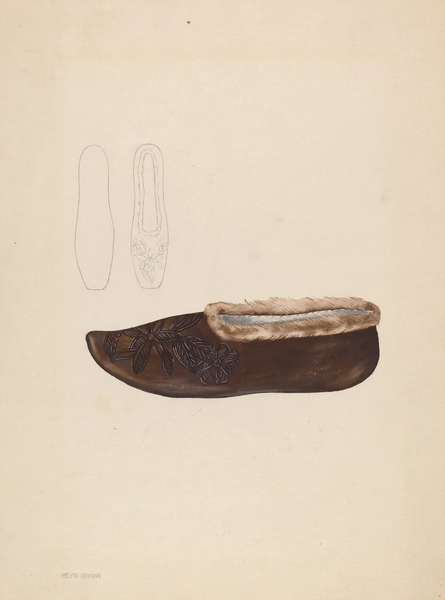 Slipper by Melita Hofmann, index of american design, 1936