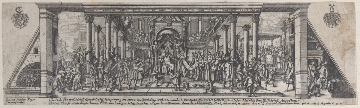 The Queen of Sheba before Solomon by François Collignon, print, 1631