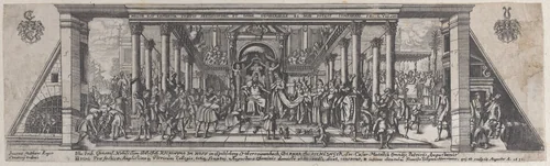 The Queen of Sheba before Solomon by François Collignon, print, 1631