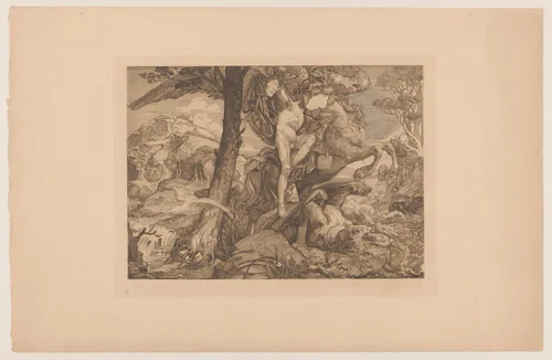 Perseus en het zeemonster by Johannes Josephus Aarts, print, 1881-1934