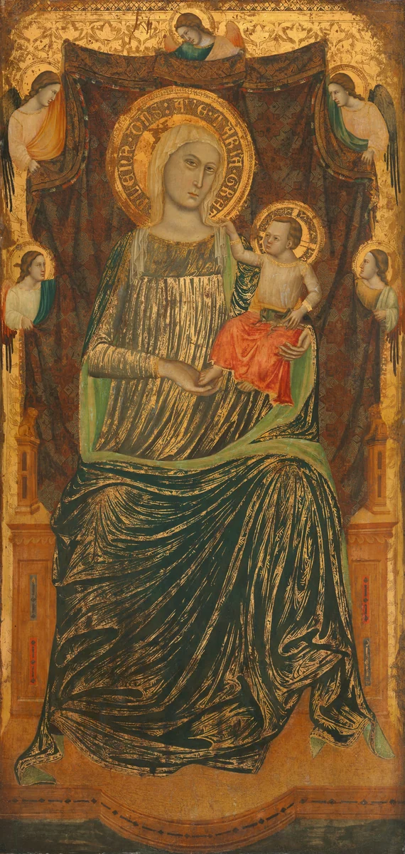 Madonna and Child with Five Angels by Giovanni Baronzio, painting, 1335