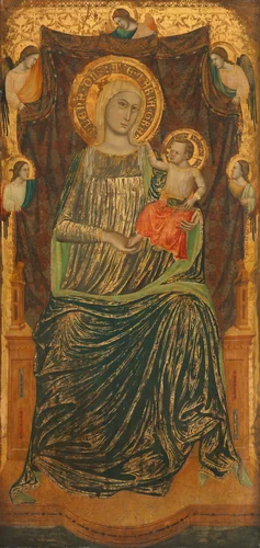 Madonna and Child with Five Angels by Giovanni Baronzio, painting, 1335
