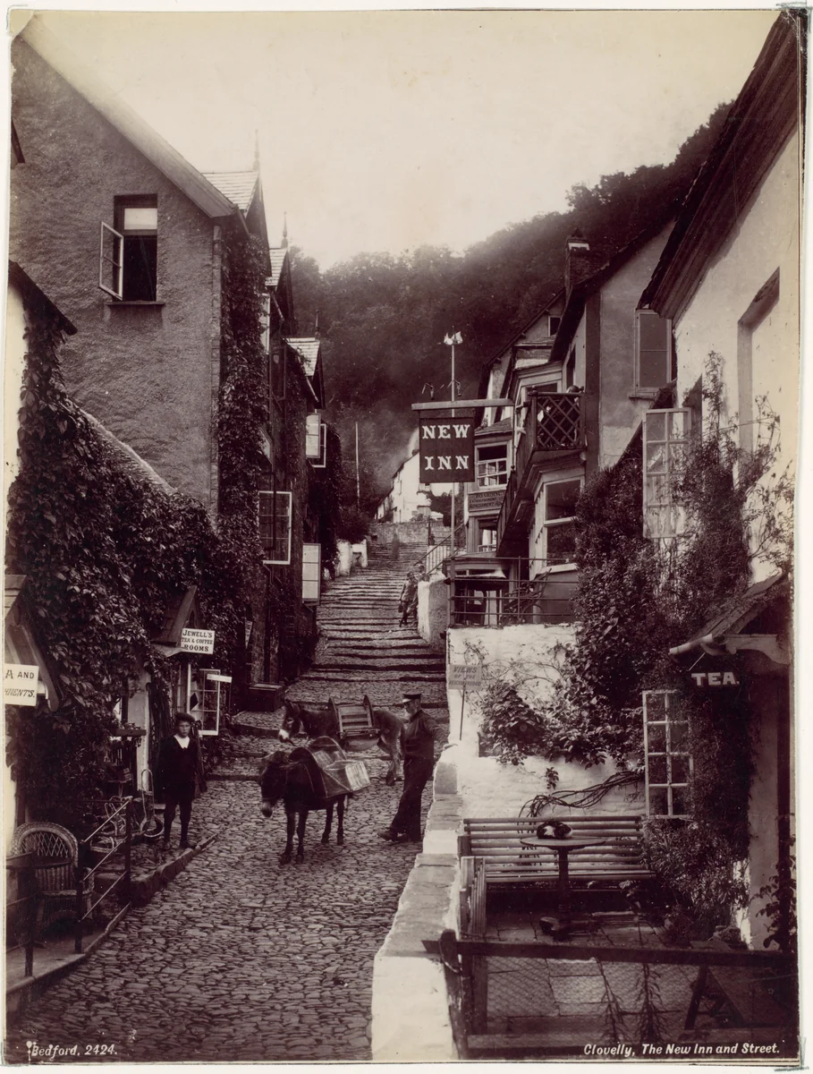 Clovelly, The New Inn and Street by Francis Bedford, photograph, 1870-1879