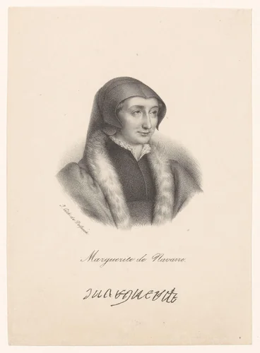 Portret van Margaretha van Valois by anonymous, print, 1818-1842