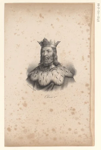 Portret van koning Clovis I by anonymous, print, 1818-1842