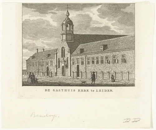 Gasthuiskerk te Leiden by Carel Frederik Bendorp, print, 1786-1792