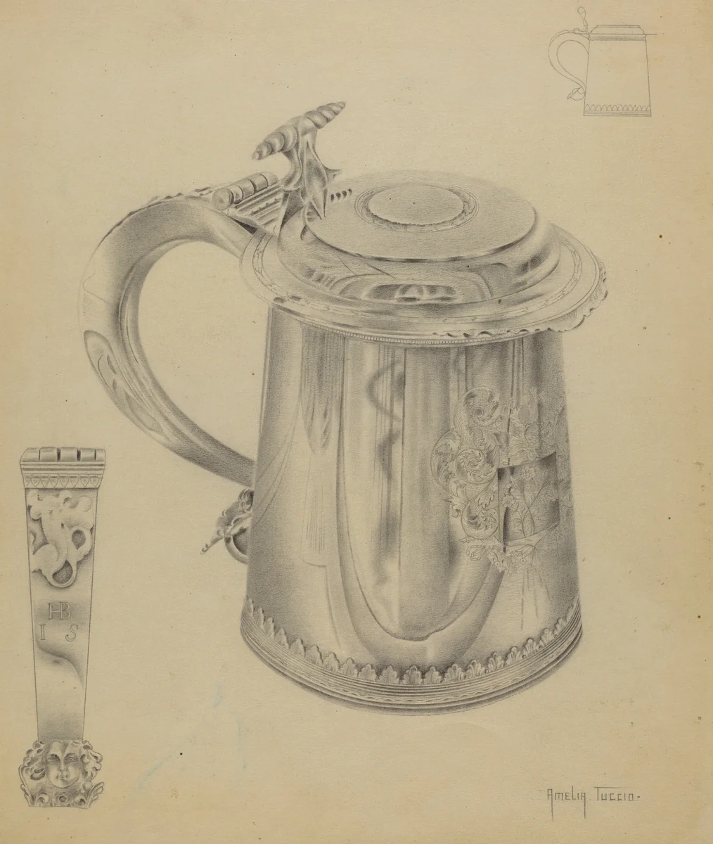 Silver Tankard by Amelia Tuccio, index of american design, 1936