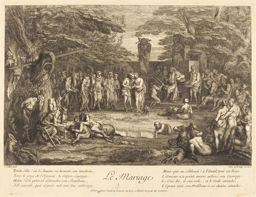 Le Mariage (Marriage) by Claude Gillot, print, 1673-1722