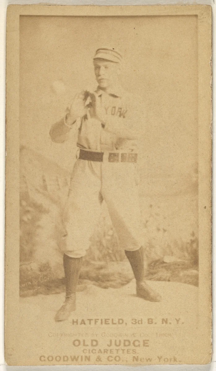 Gil Hatfield, 3rd Base, New York, from the Old Judge series (N172) for Old Judge Cigarettes by Goodwin & Company, photograph, 1888