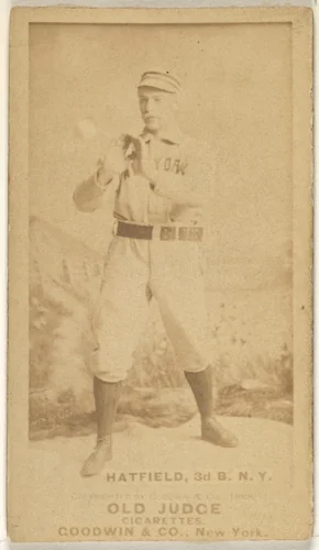 Gil Hatfield, 3rd Base, New York, from the Old Judge series (N172) for Old Judge Cigarettes by Goodwin & Company, photograph, 1888