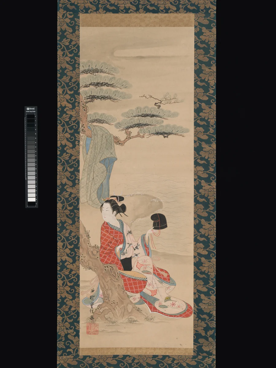The Brine Maiden Matsukaze by Nishimura Shigenobu, painting, 1700-1733