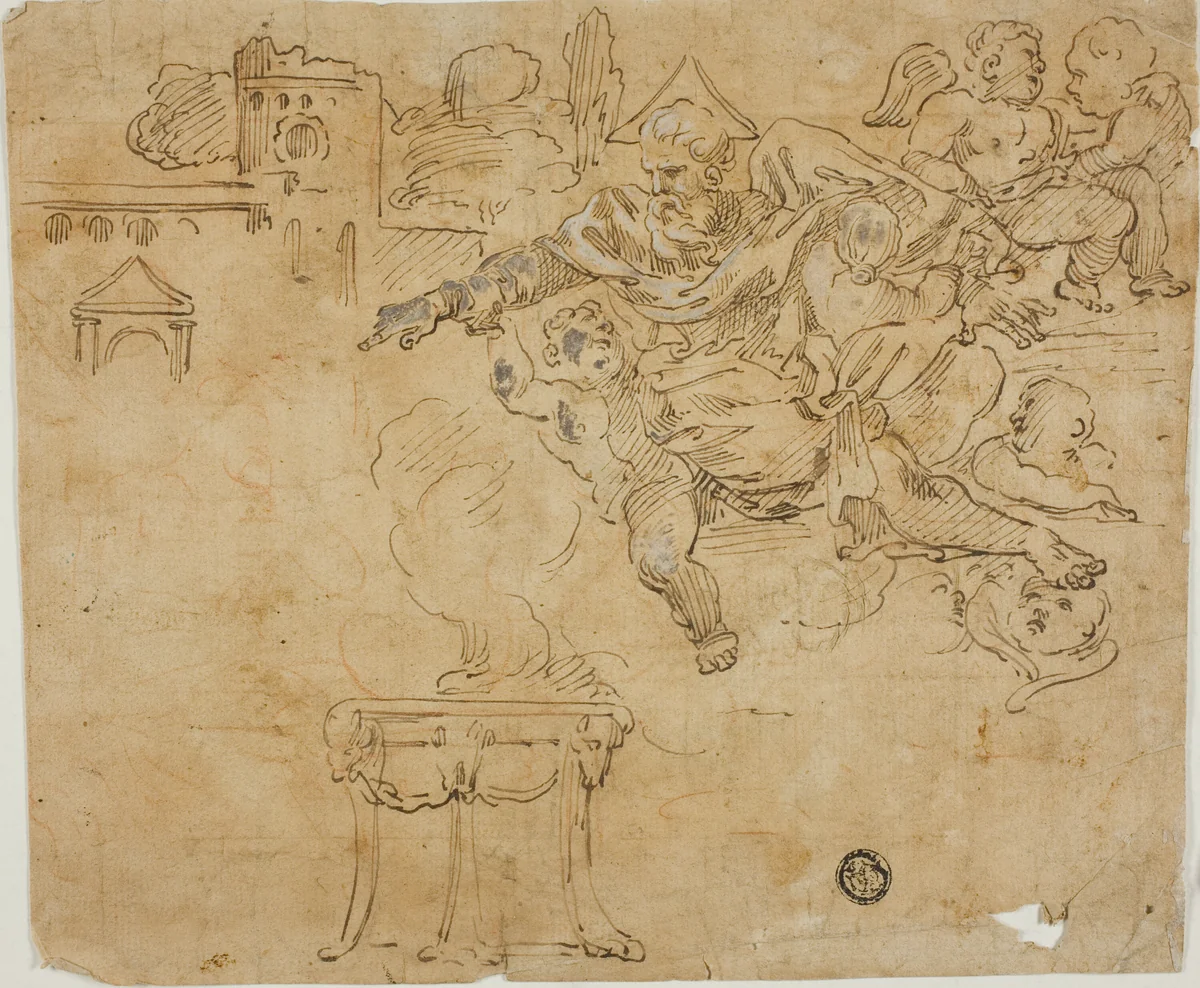 God the Father by François Boitard, drawing, 1630-1725