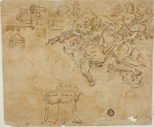 God the Father by François Boitard, drawing, 1630-1725